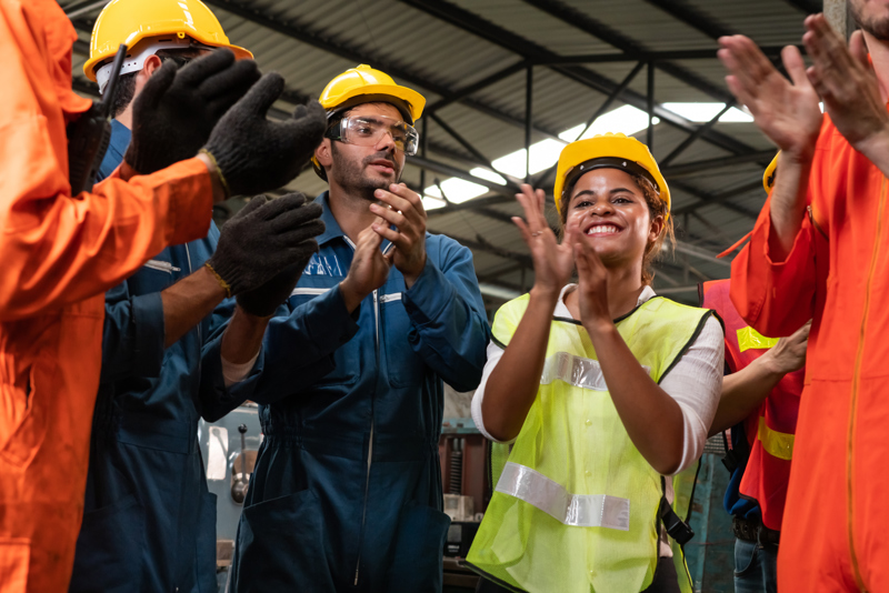 Staff celebrating at Steel & Tube